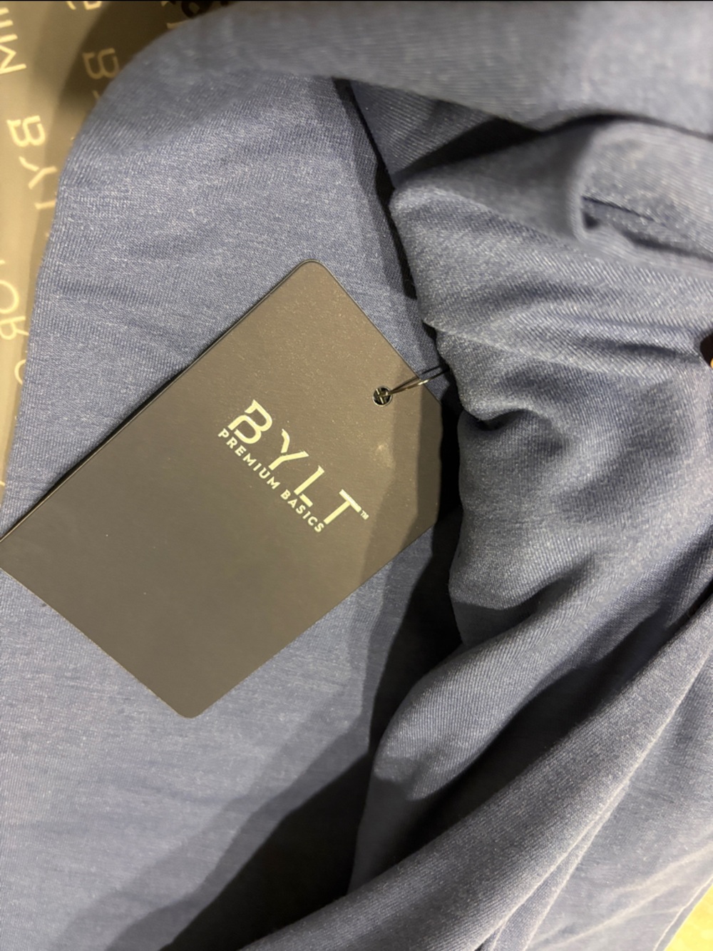 BYLT Basics Premium Drop-Cut Long Sleeve Shirt Blue XL - Picture 3 of 5